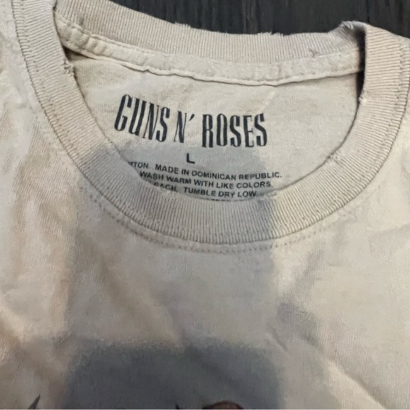 Guns N Roses Samurai Skeleton T-Shirt Tan Women's Large - Picture 3 of 5